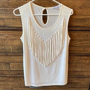 Naked Zebra from Nordstrom off-white fringe top